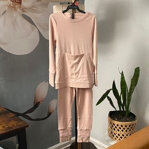 Goumi Neutral Bamboo blend Light Blush Two-Piece Loungewear Set 5T